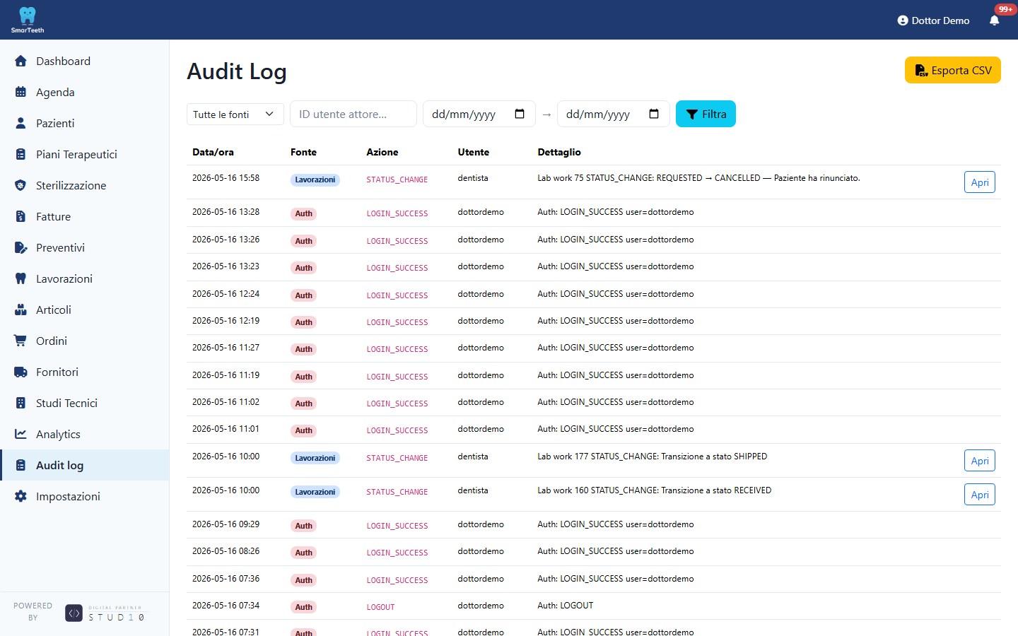 Audit log